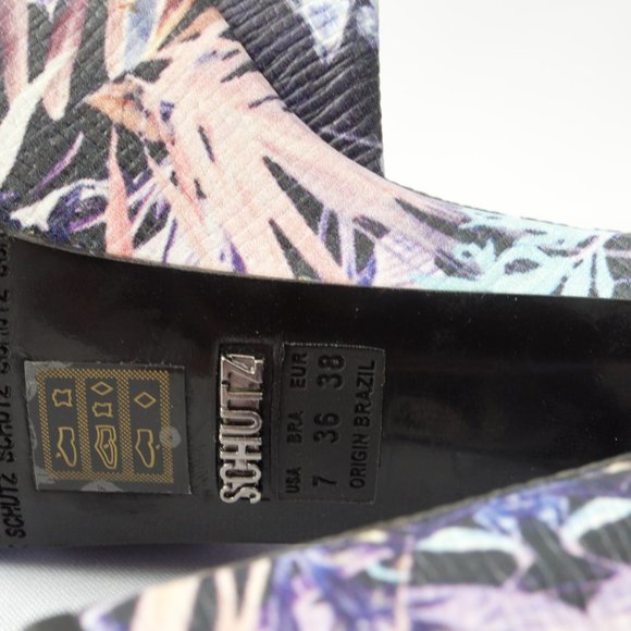 NEW SCHUTZ Leather Floral Platforms - Picture 6 of 9
